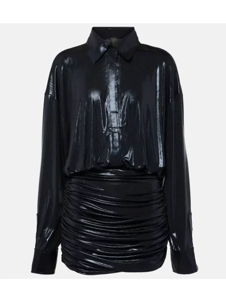 Sukienka koszulowa Norma Kamali garniturowa niebieska