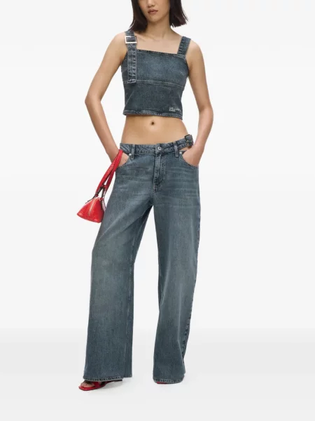 Top Karl Lagerfeld Jeans cu cataramă albastru