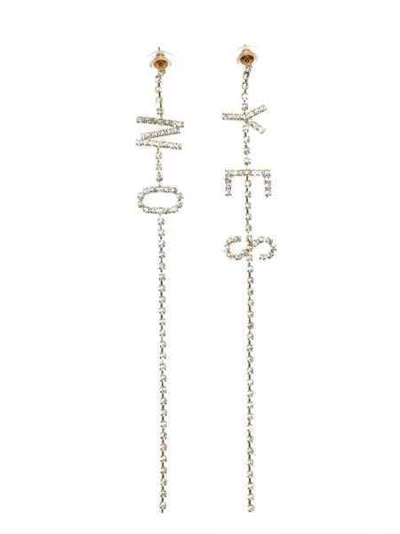 Cercei Yes & No orecchini placcati oro con strass auriu