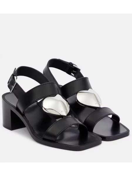 Kožené sandále Alaã¯a čierna