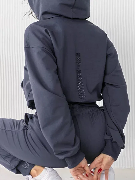 Женский спортивный костюм с капюшоном синій