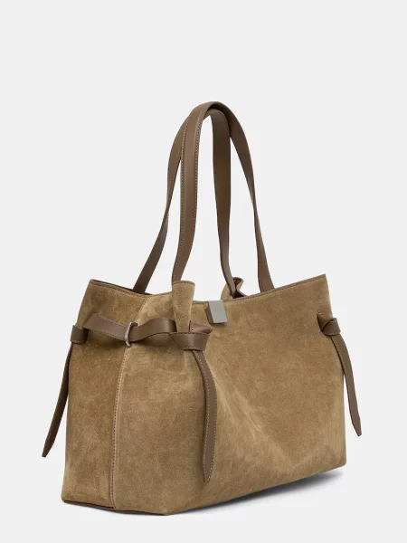 Geantă shopper Yuzefi din piele verde
