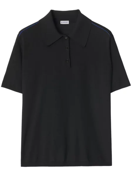 Scurt tricou polo Burberry de lână negru