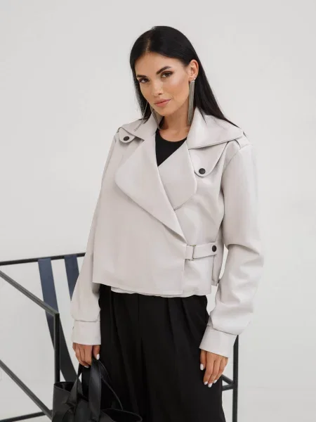 Jadone Fashion Куртка Шкіряна куртка Deyt_mol Молочний 