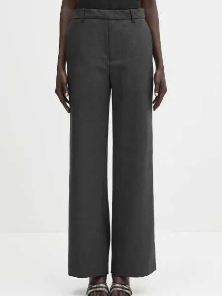 Вовняні штани Our Legacy Unveil широкі висока посадка чорний