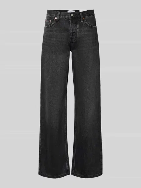 Jeansy Wide Leg w fasonie model EMBER' Topshop czarne