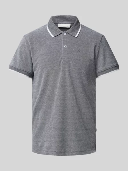 Koszulka polo o kroju slim fit z wyhaftowanym logo model ‘TRISTAN’ Casual Friday granatowe