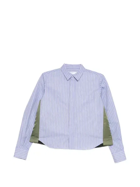 Cămașă Sacai cu dungi din țesătură twill albastru