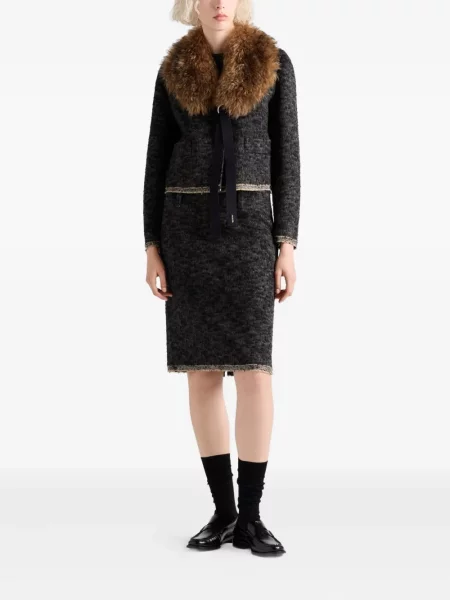 Fustă Prada din tweed negru