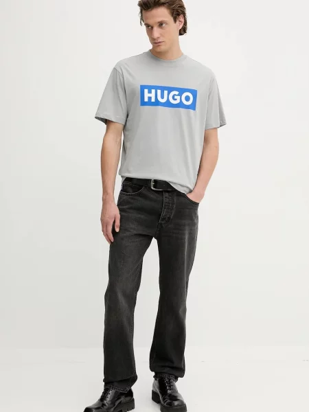 HUGO Blue kratka majica Nico siva