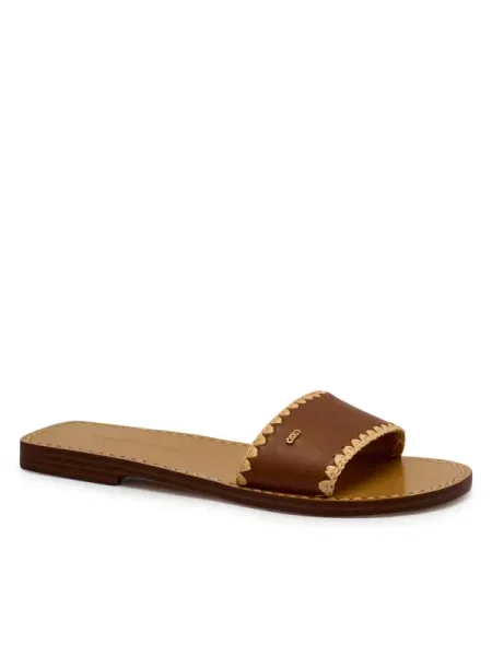 Michael Kors De piele șlapi DREA maro