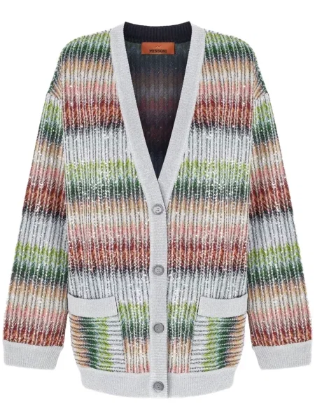 Kardigan Missoni w paski zielony