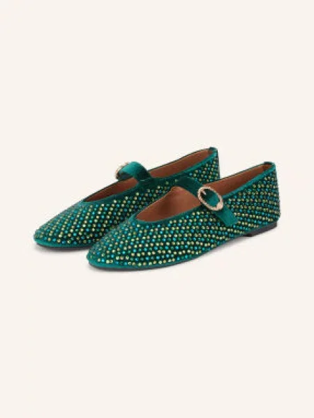 Kurt Geiger Mary Jane Baleríny Mayfair S Ozdobnými Kamínky tmavě zelená