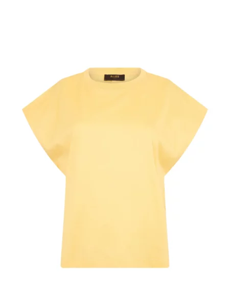 Tricou Moorer cu decolteu rotund galben