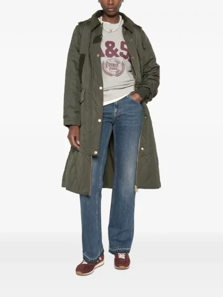 Palton Barbour cu glugă verde