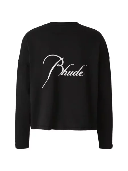 Lung tricou Rhude cu imagine negru