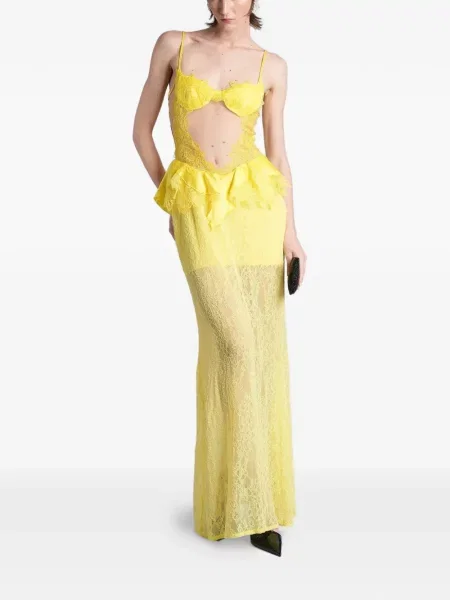 Rochie David Koma din dantelă galben