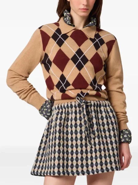 Gulerat tricou polo Msgm cu model argyle