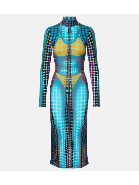 Sukienka midi Jean Paul Gaultier z nadrukiem do kolan garniturowa