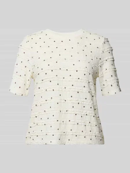 T-shirt we wzór na całej powierzchni z okrągłym dekoltem Jake*s Casual biała