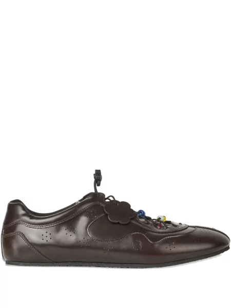 Kožené tenisky Cecilie Bahnsen s korálky hnědé