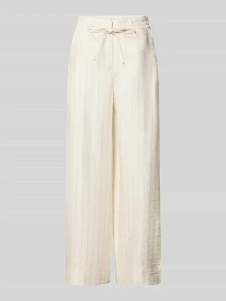 Spodnie o kroju regular fit z szerokością z mieszanka i lyocellu model MARIE-JOHANNE' Selected Femme białe