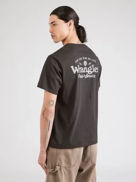 Krátky tričko Wrangler s krátkymi rukávmi čierna