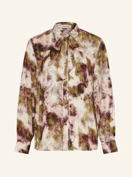 Bluzka o kroju regular fit z czystej z ozdobną kokardą More & More zielona