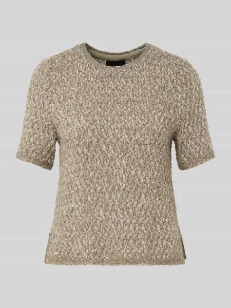 T-shirt z mieszanki wełny z cekinowym obszyciem Marc Cain