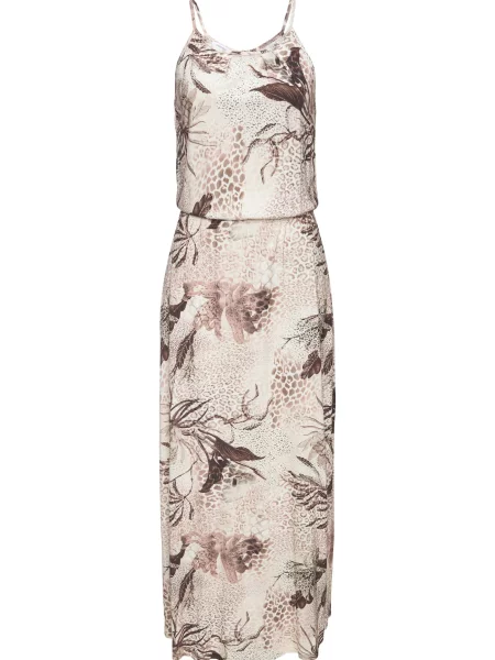 LASCANA Rochie ecru / amestecat maro