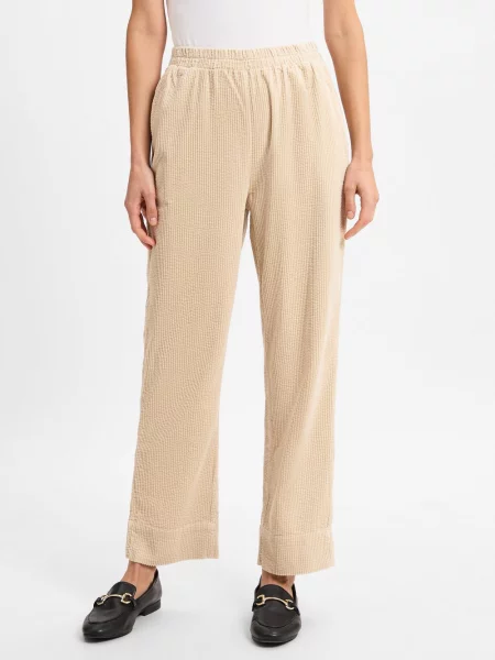 MbyM Spodnie Berinna-M Kobiety Sztruks jednolity S beżowy