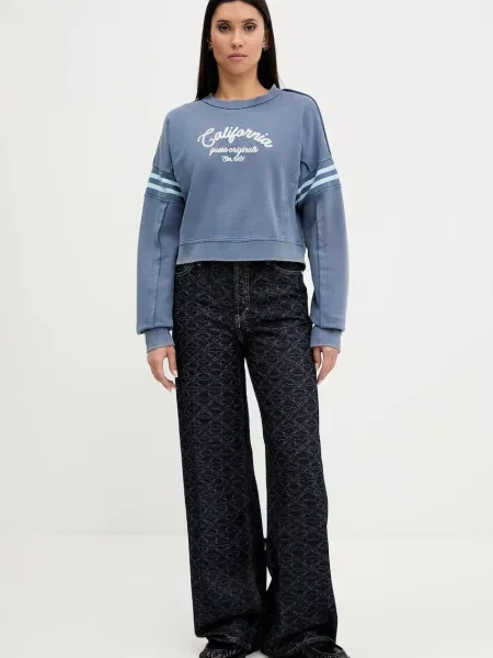 Guess Originals bluza z nadrukiem niebieski