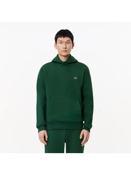 Lacoste Bluza Z Kapturem Z Bawełny Organicznej Lacoste zielona