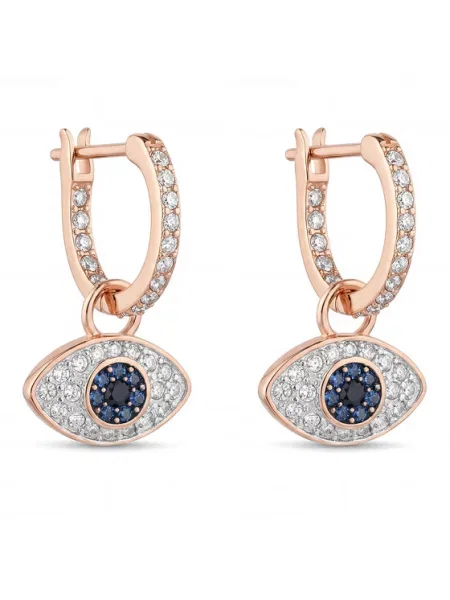 Swarovski Uhani cijansko modra transparentna zlata