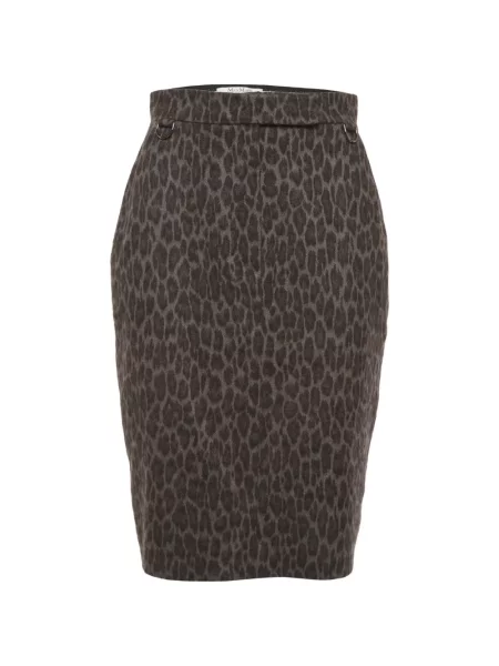 Fustă tip creion Max Mara cu imagine cu model leopard maro
