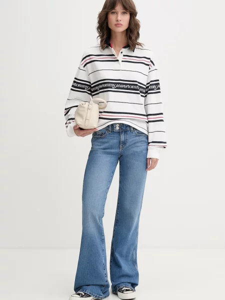Tommy Jeans blugi bootcut de damă albastru