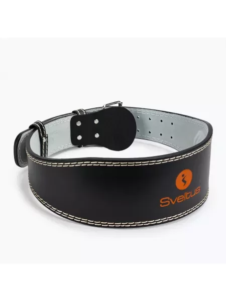 Pas do podnoszenia ciężarów skórzany Sveltus Leather Weightlifting czarny