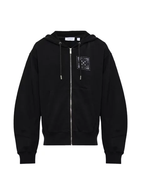 Hanorac cu glugă Off-white cu imagine alb