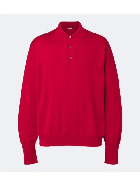 Tricou polo A.presse de lână roșu