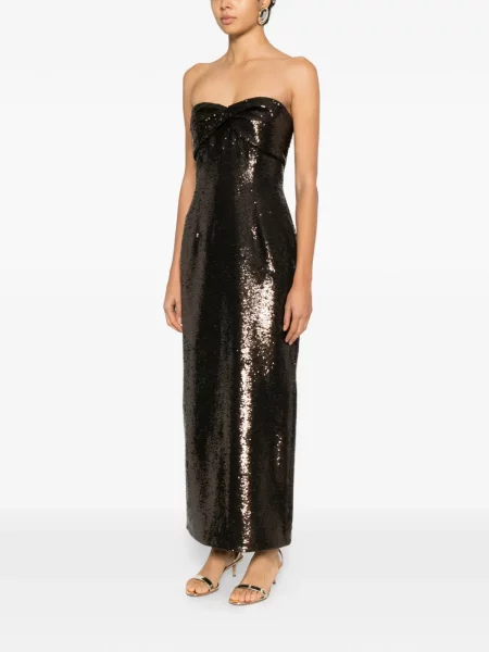 Костюм рокля Roland Mouret с пайети кафяво