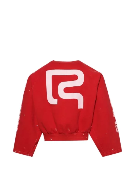 Hanorac crewneck Rrr123 cu imagine roșu