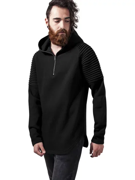 Хавлиени суичър с качулка Urban Classics черно