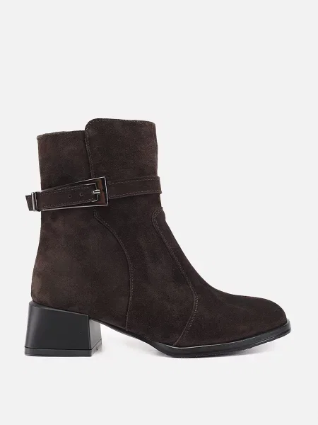Шкіряні Ботильйони YUKI темно-коричневий коричневі