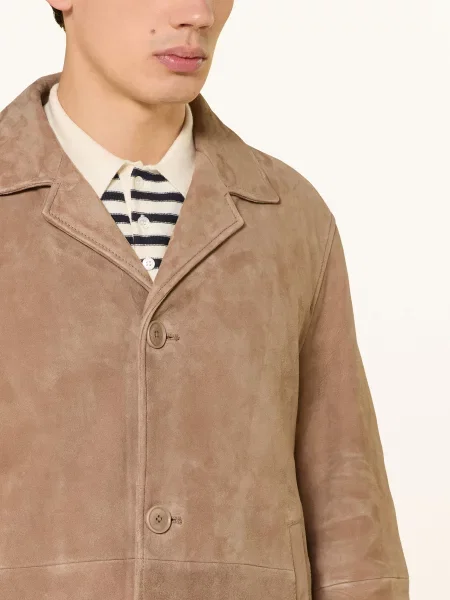 Drykorn Kurtka Skórzana Louvin beige beżowa