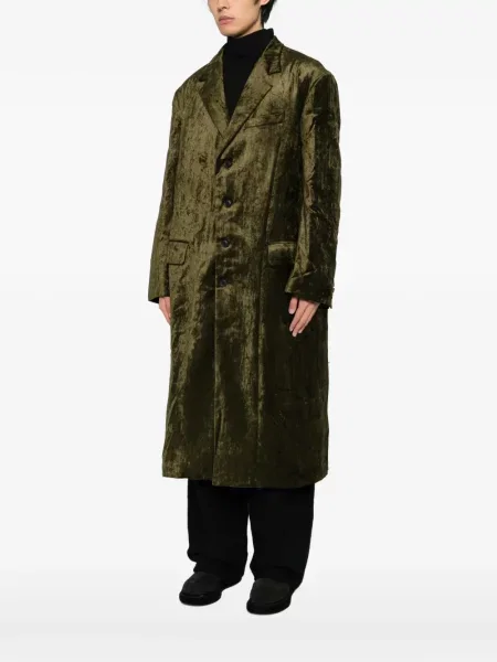 Palton Yohji Yamamoto de catifea verde