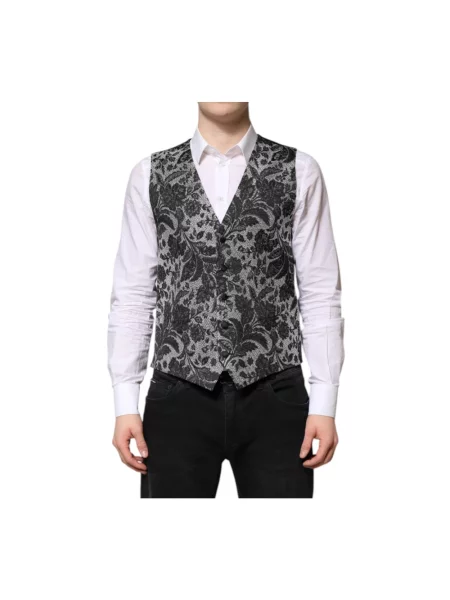 Kamizelka garniturowa Dolce And Gabbana biznesowa czarna