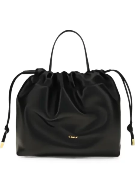 Geantă Chloé din piele cu cordon negru