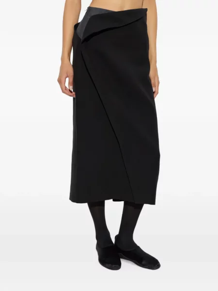 Fustă Jil Sander asimetrică negru