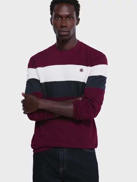 Лонгслив Springfield в полоску бордовый