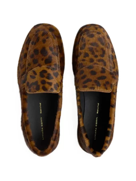 Pantofi loafer Liviana Conti cu imagine cu model leopard maro